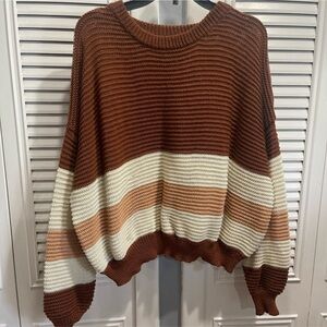 Striped Brown and Cream Sweater